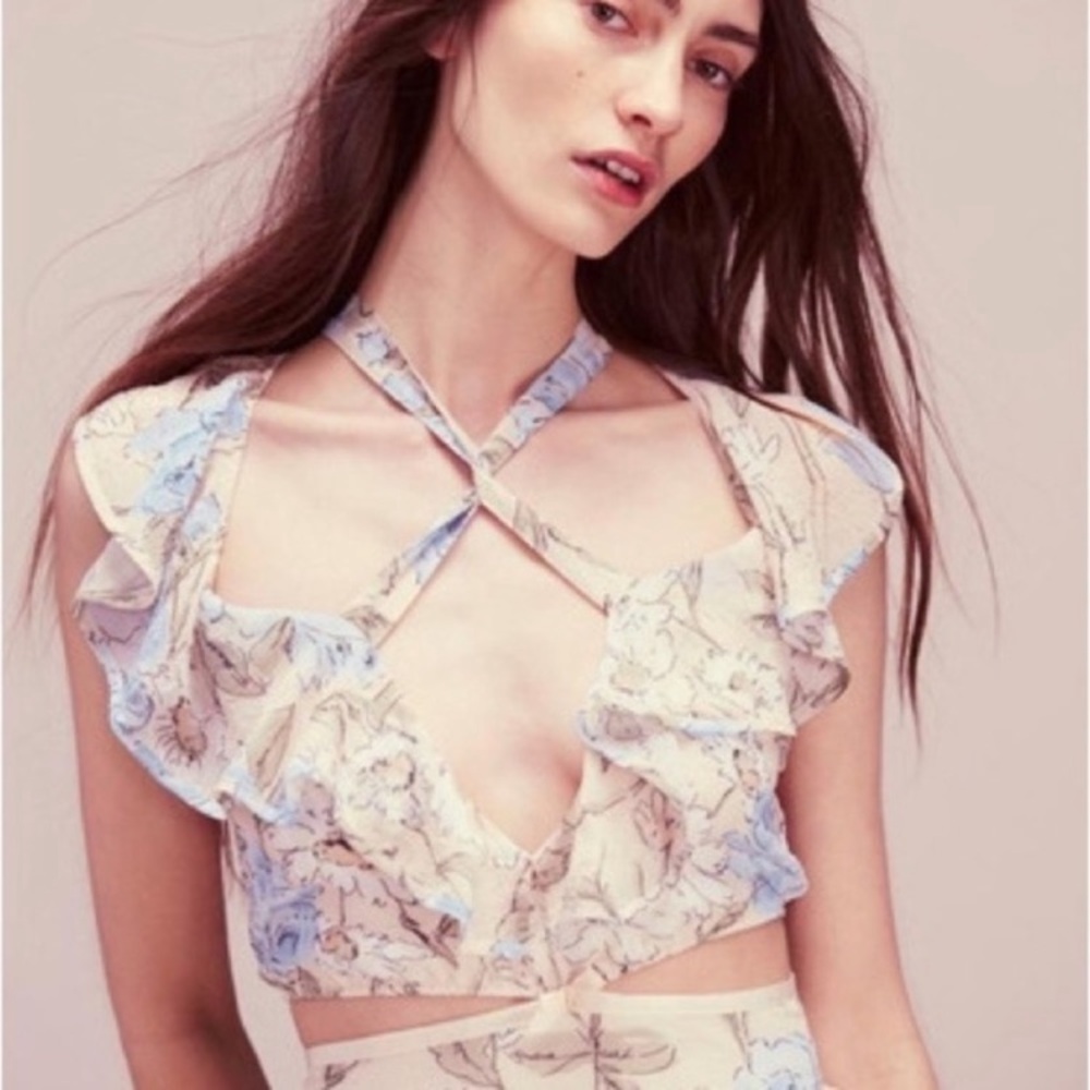 For Love and Lemons Free People Floral Off-Shoulder Maxi Dress S - Picture 10 of 13